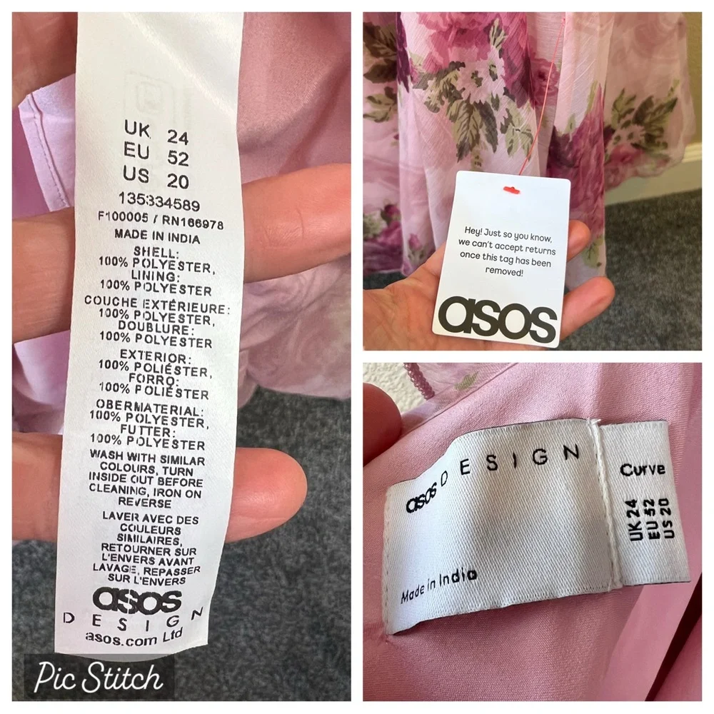 ASOS Design Curve ruffle maxi dress with flutter sleeves in pink floral print - Picture 12 of 12